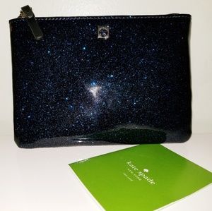 NWOT Kate Spade Midnight Blue Glitter Clutch